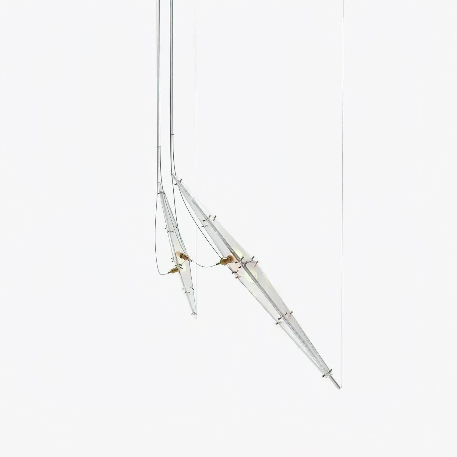 Modern Stainless Steel Fragment Pendant Lamp with Wavy Acrylic Cone Shade for Contemporary Interiors