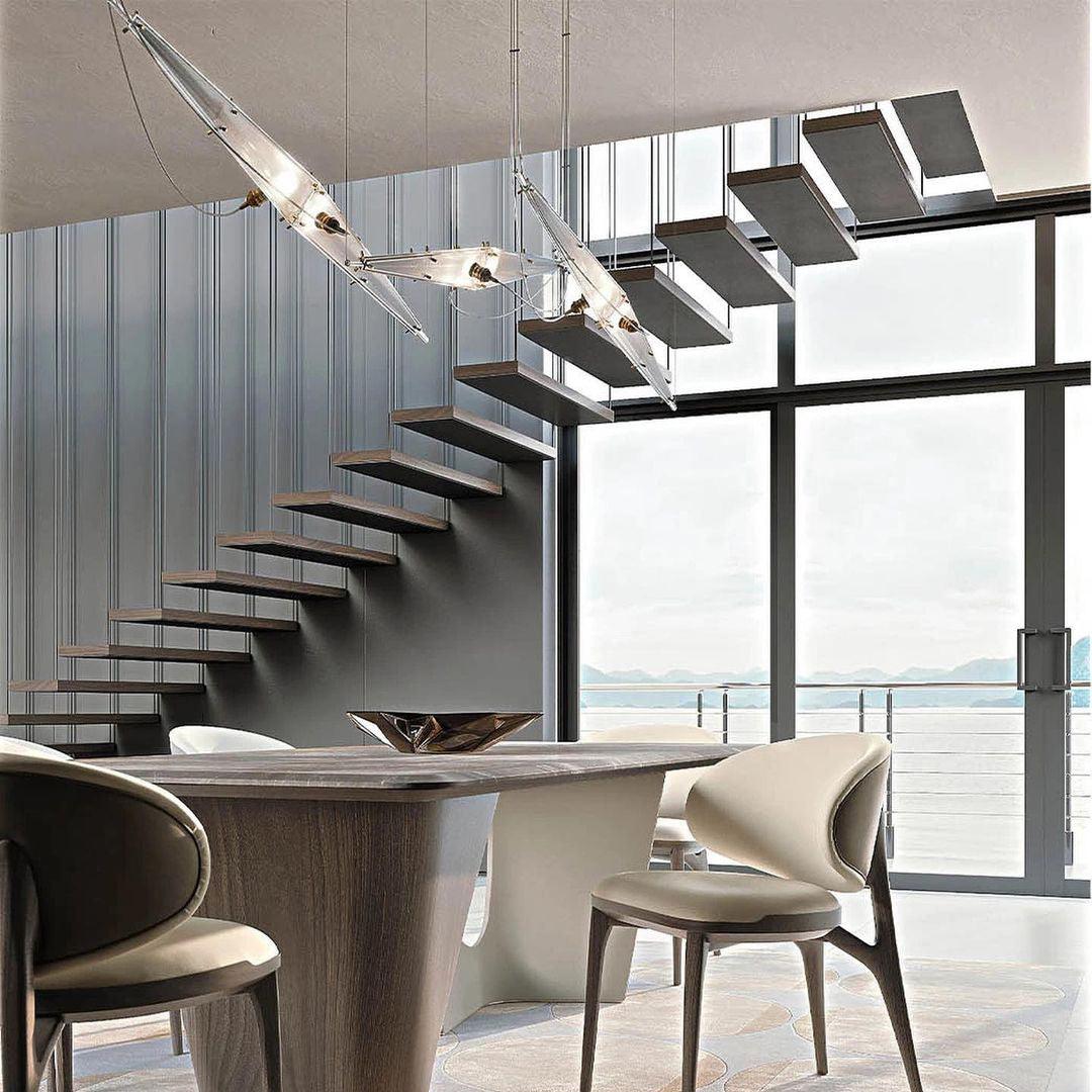 Modern Stainless Steel Fragment Pendant Lamp with Wavy Acrylic Cone Shade for Contemporary Interiors
