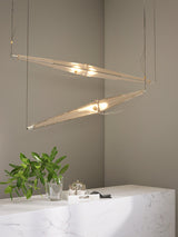 Modern Stainless Steel Fragment Pendant Lamp with Wavy Acrylic Cone Shade for Contemporary Interiors