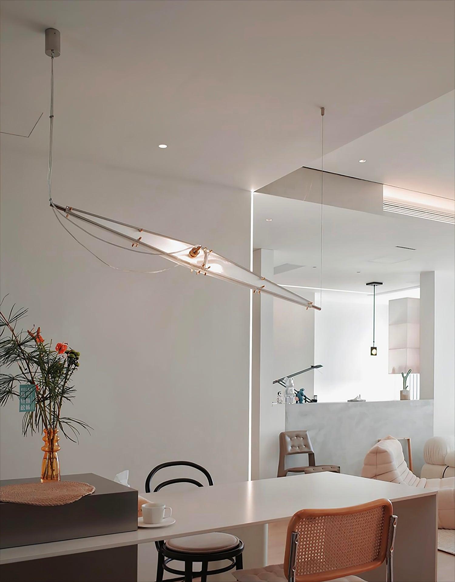 Modern Stainless Steel Fragment Pendant Lamp with Wavy Acrylic Cone Shade for Contemporary Interiors
