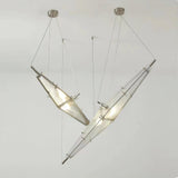 Modern Stainless Steel Fragment Pendant Lamp with Wavy Acrylic Cone Shade for Contemporary Interiors