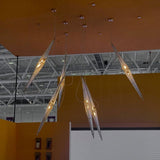 Modern Stainless Steel Fragment Pendant Lamp with Wavy Acrylic Cone Shade for Contemporary Interiors