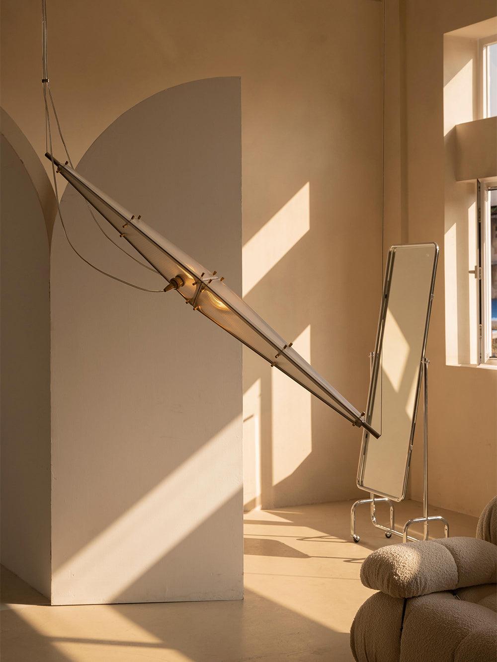 Modern Stainless Steel Fragment Pendant Lamp with Wavy Acrylic Cone Shade for Contemporary Interiors