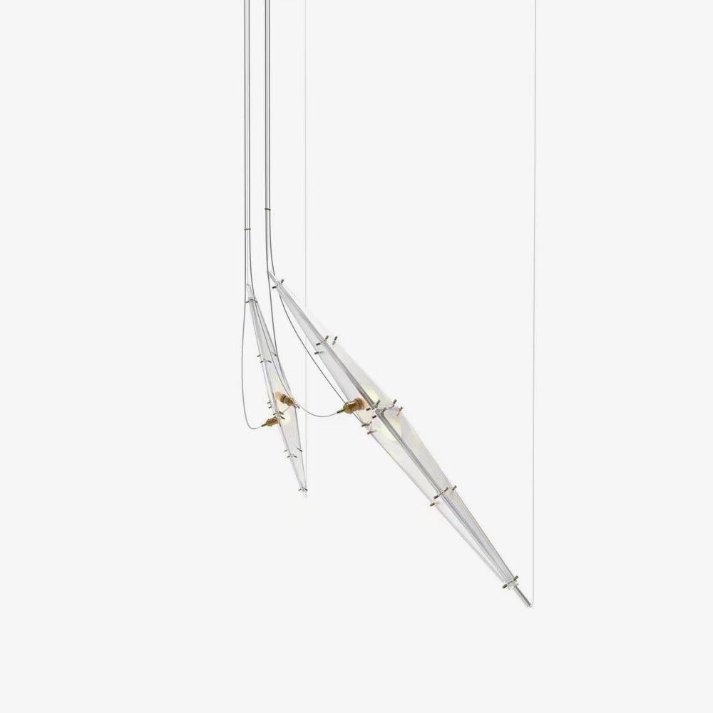 Modern Stainless Steel Fragment Pendant Lamp with Wavy Acrylic Cone Shade for Contemporary Interiors