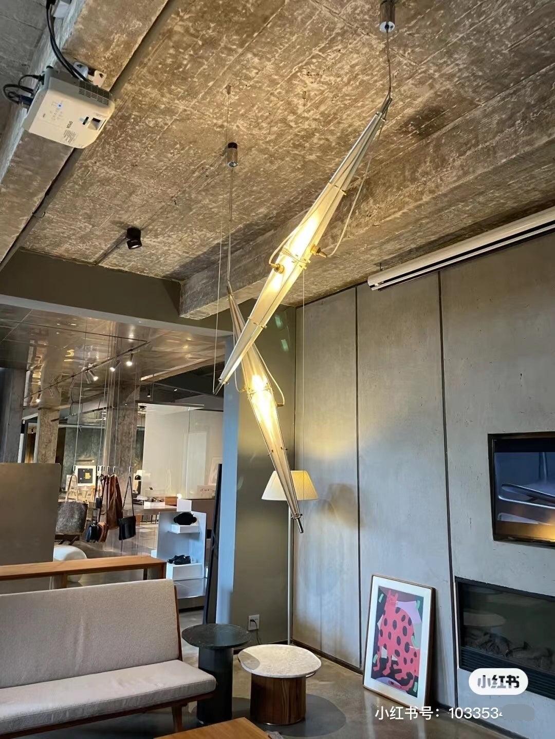 Modern Stainless Steel Fragment Pendant Lamp with Wavy Acrylic Cone Shade for Contemporary Interiors