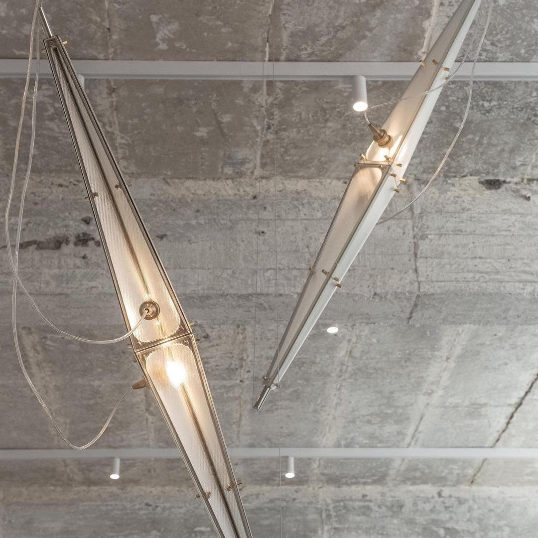 Modern Stainless Steel Fragment Pendant Lamp with Wavy Acrylic Cone Shade for Contemporary Interiors
