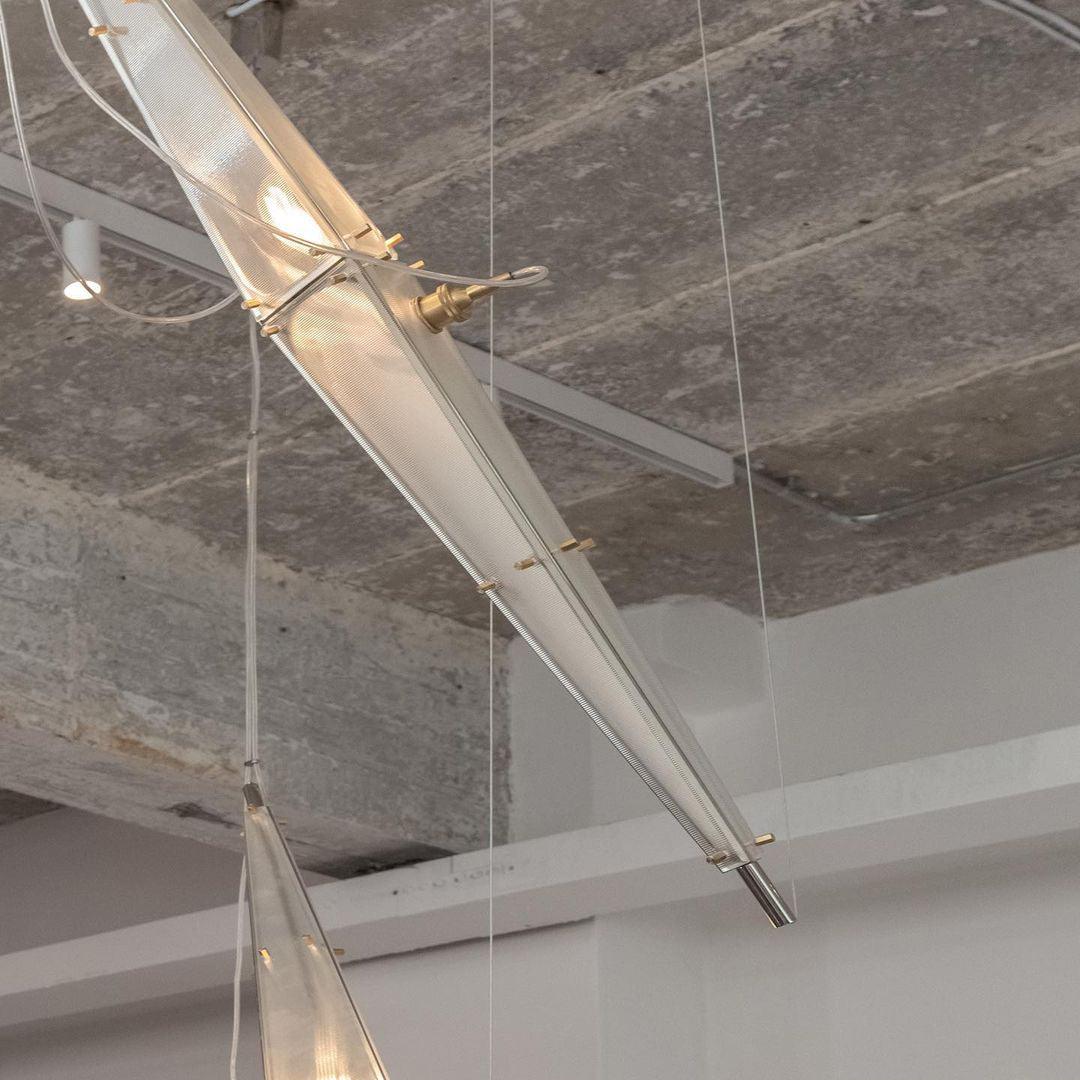 Modern Stainless Steel Fragment Pendant Lamp with Wavy Acrylic Cone Shade for Contemporary Interiors