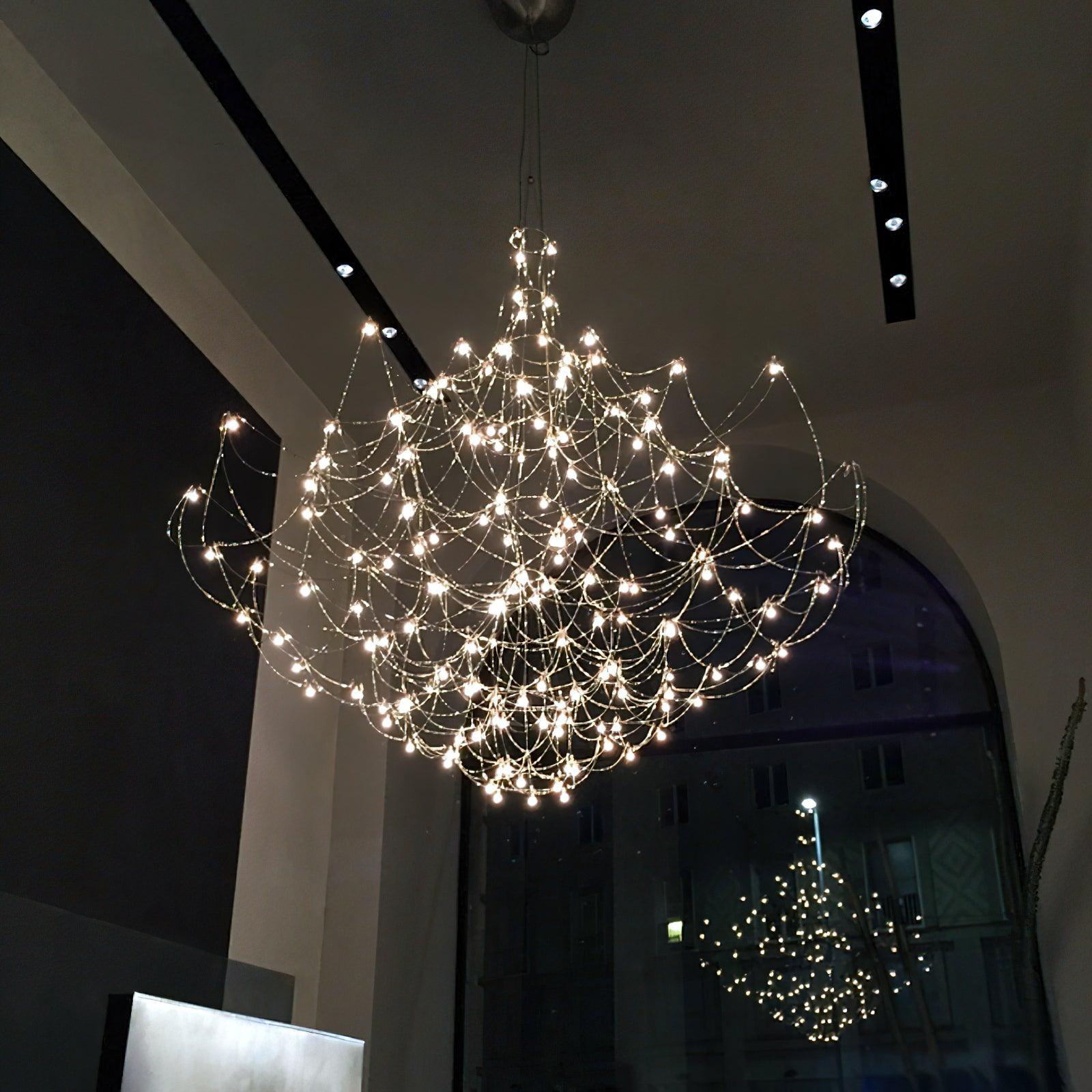 Modern Stainless Steel LED Electrolier Chandelier with Chrome Finish