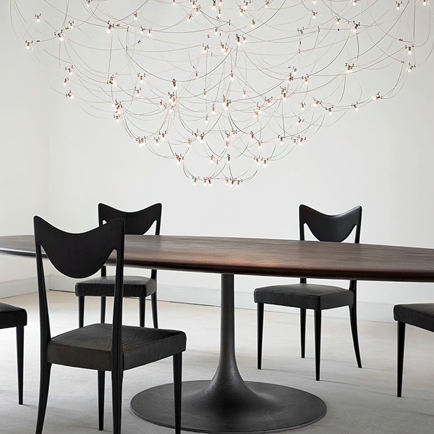 Modern Stainless Steel LED Electrolier Chandelier with Chrome Finish