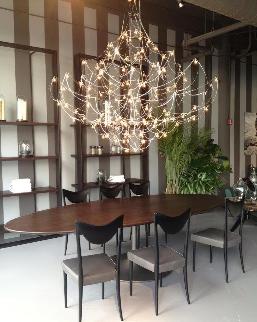 Modern Stainless Steel LED Electrolier Chandelier with Chrome Finish