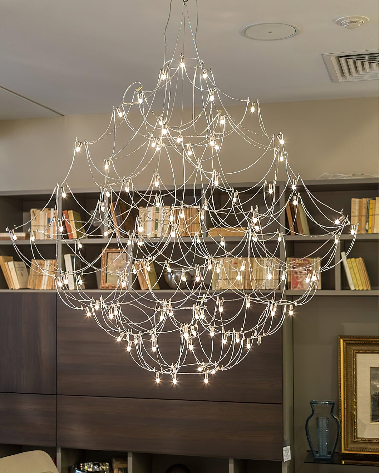Modern Stainless Steel LED Electrolier Chandelier with Chrome Finish