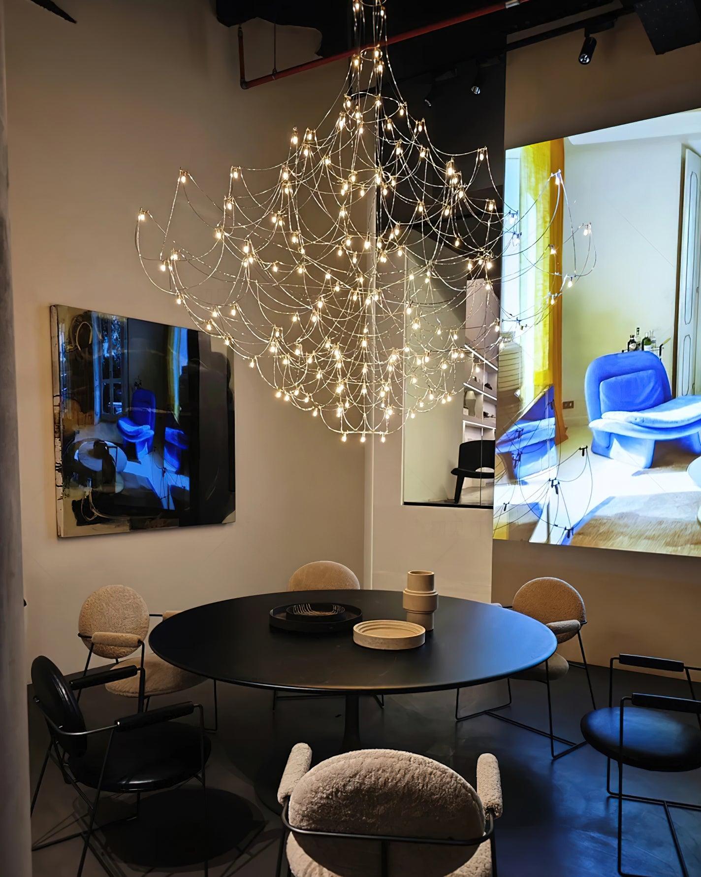 Modern Stainless Steel LED Electrolier Chandelier with Chrome Finish