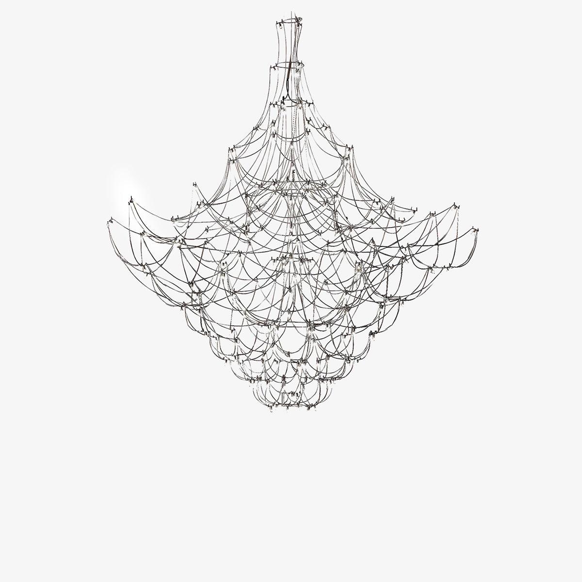 Modern Stainless Steel LED Electrolier Chandelier with Chrome Finish