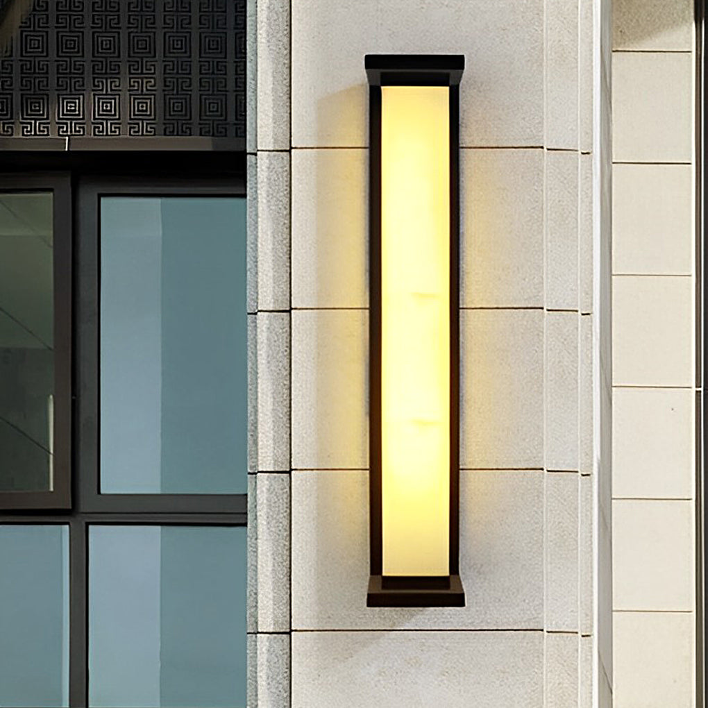Modern Stainless Steel LED Outdoor Wall Light Waterproof Exterior Sconce in Black Finish
