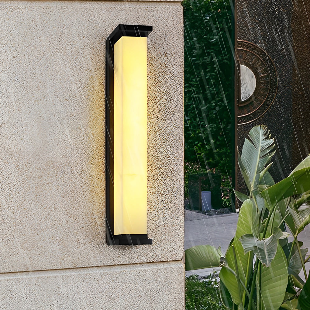 Modern Stainless Steel LED Outdoor Wall Light Waterproof Exterior Sconce in Black Finish