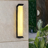 Modern Stainless Steel LED Outdoor Wall Light Waterproof Exterior Sconce in Black Finish