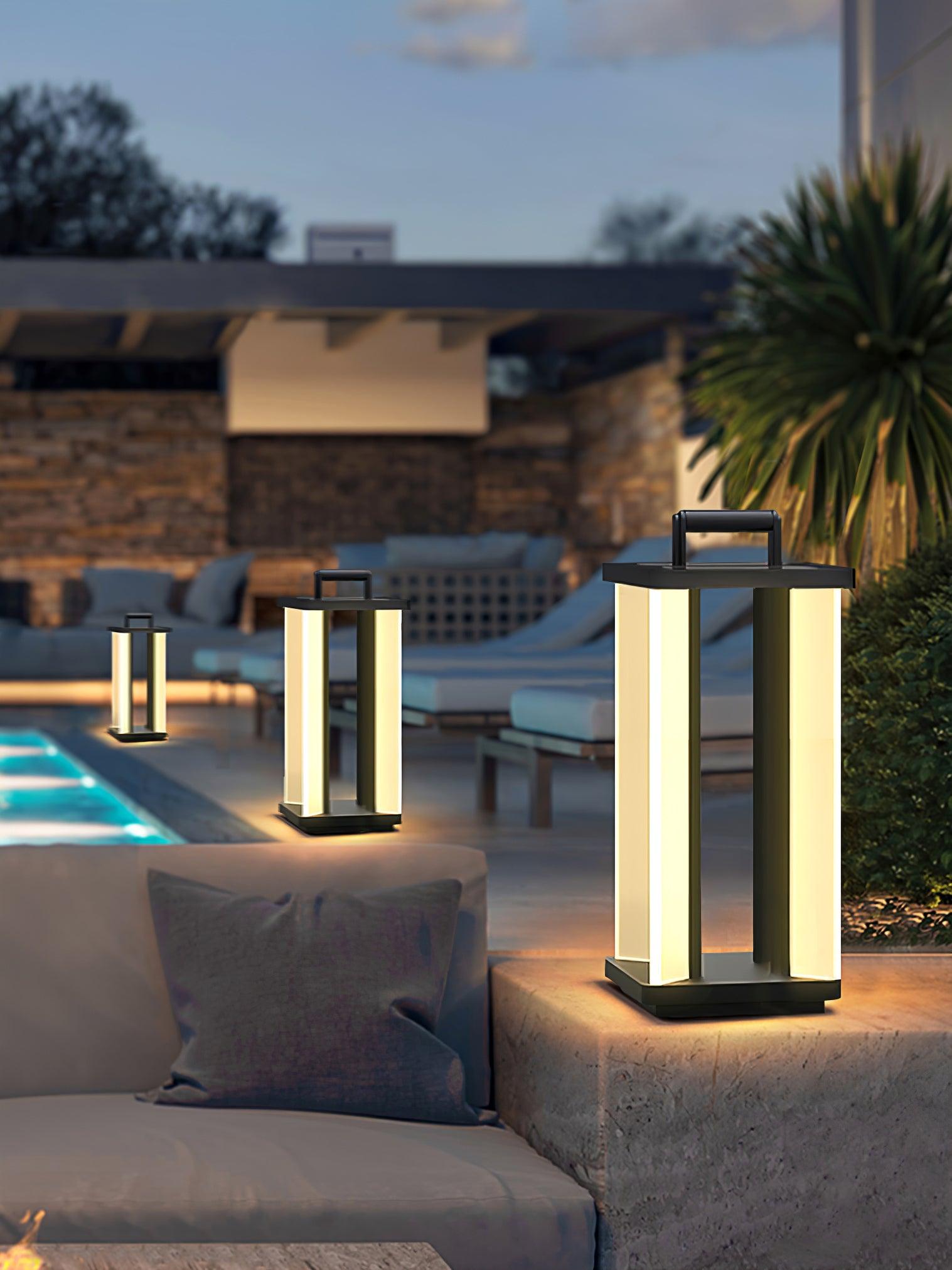 Modern Stainless Steel LED Solar Path Light for Exterior Garden and Walkways