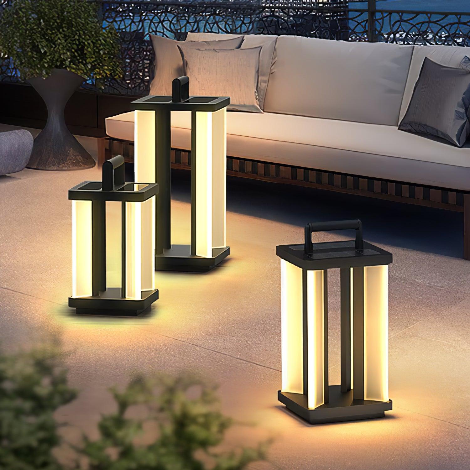 Modern Stainless Steel LED Solar Path Light for Exterior Garden and Walkways