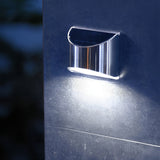 Modern Stainless Steel Outdoor Solar Wall Light Waterproof LED Sconce for Garden and Patio