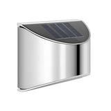 Modern Stainless Steel Outdoor Solar Wall Light Waterproof LED Sconce for Garden and Patio