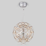 Modern Stainless Steel Woven Sphere Pendant Light 12 Inch LED Orb Hanging Ceiling Fixture