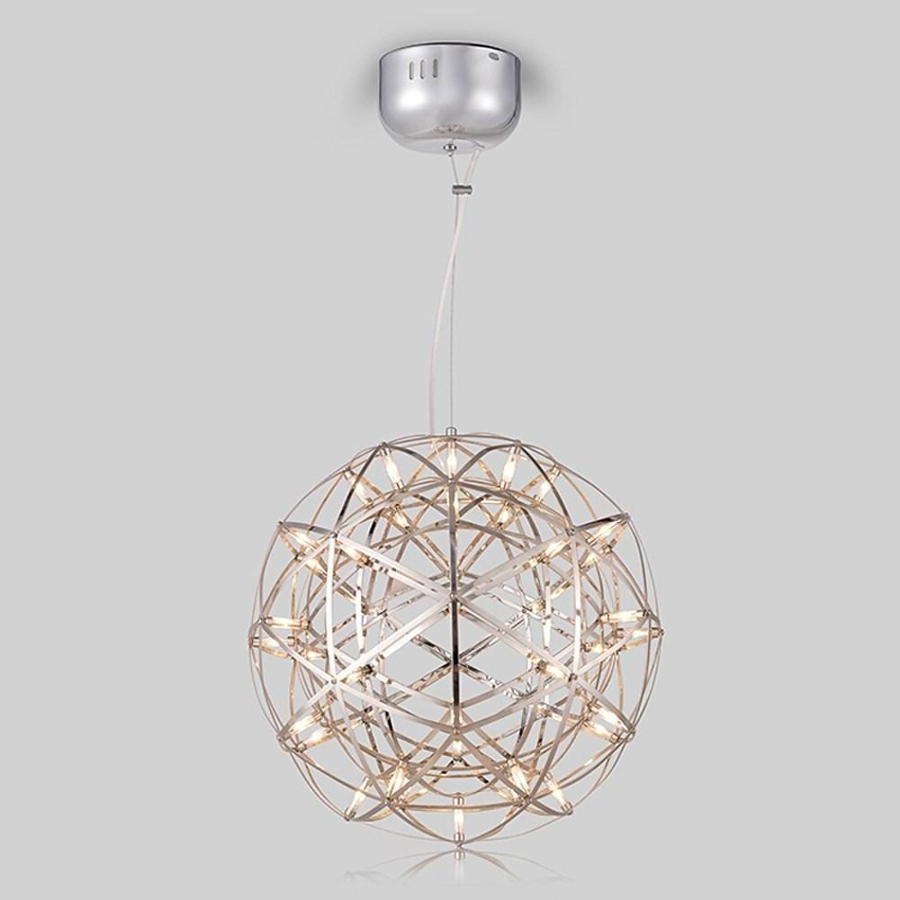 Modern Stainless Steel Woven Sphere Pendant Light 12 Inch LED Orb Hanging Ceiling Fixture