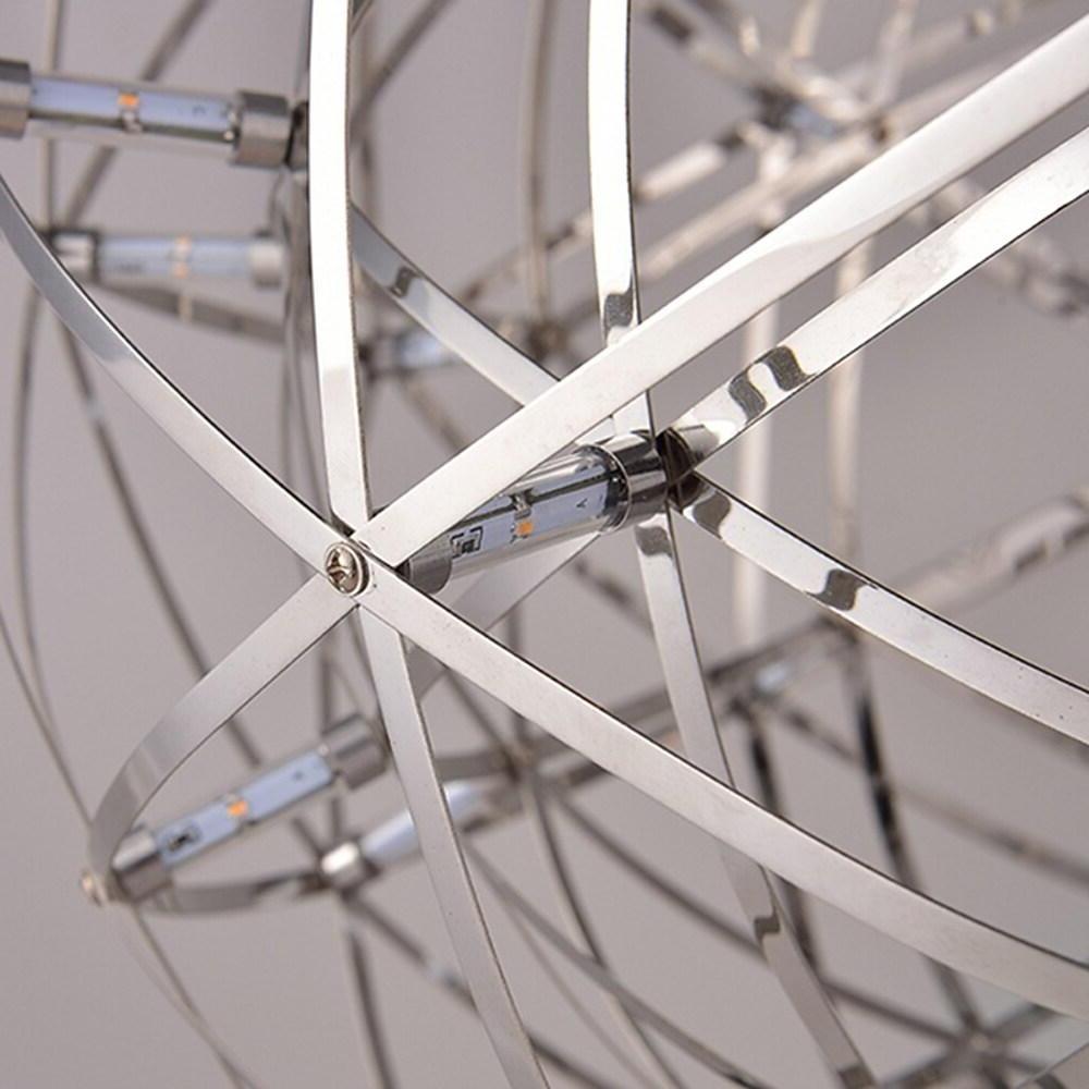 Modern Stainless Steel Woven Sphere Pendant Light 12 Inch LED Orb Hanging Ceiling Fixture