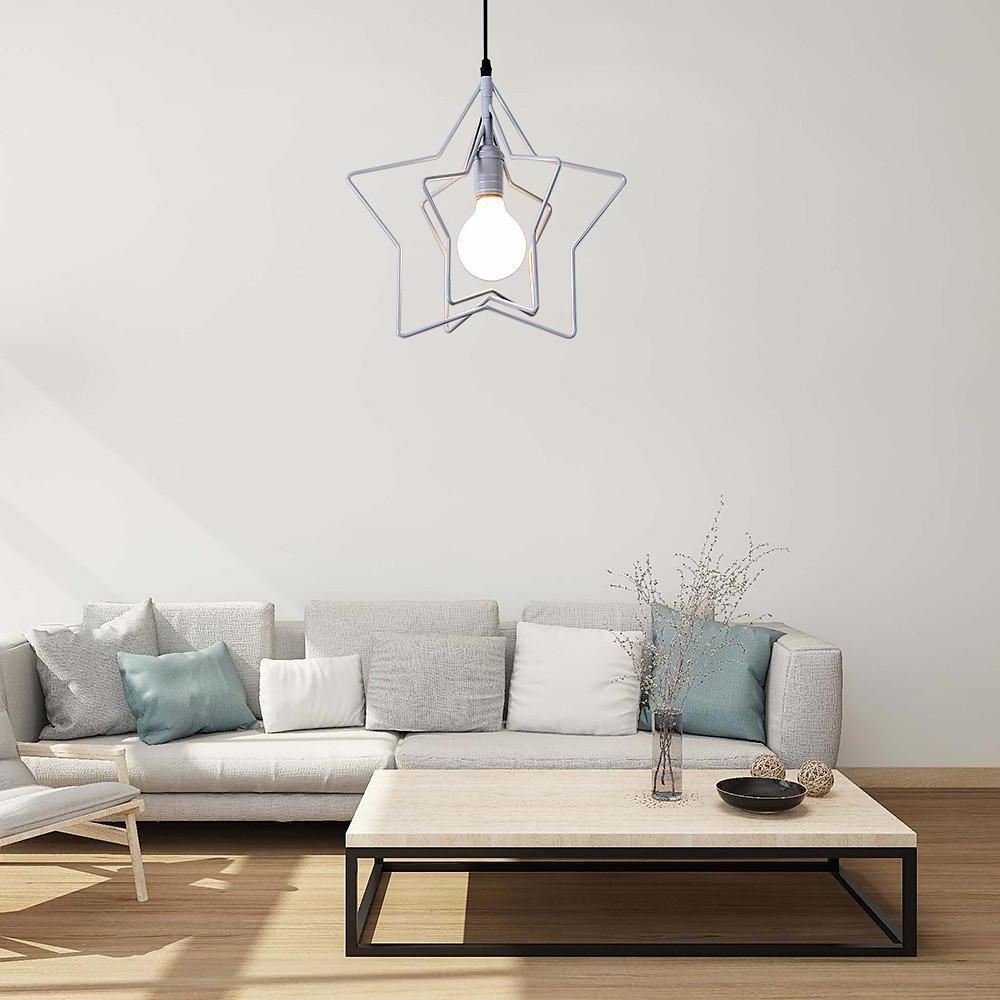 Modern Star Shaped LED Pendant Light Creative Hanging Ceiling Lamp for Dining Room Kitchen Island