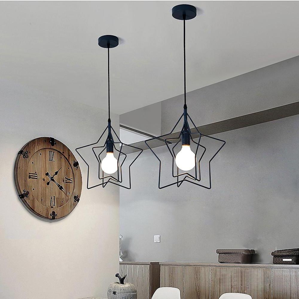 Modern Star Shaped LED Pendant Light Creative Hanging Ceiling Lamp for Dining Room Kitchen Island