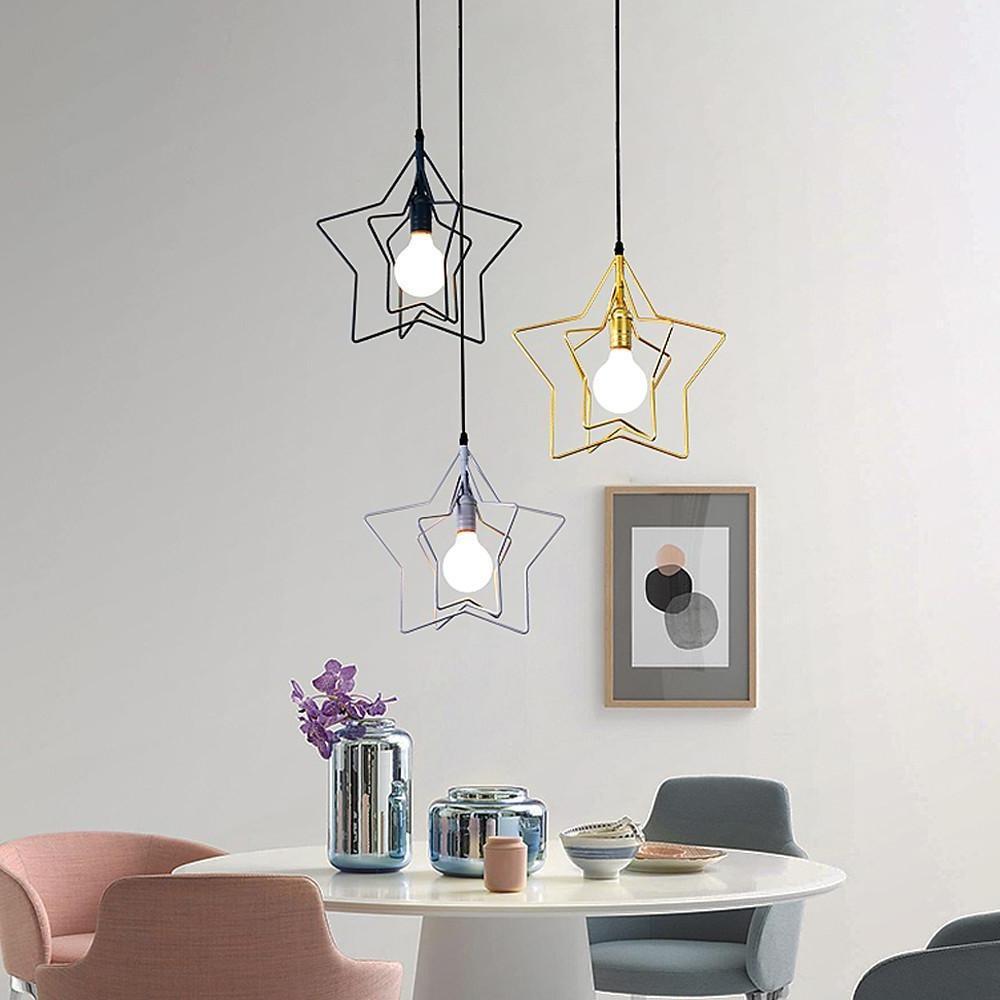 Modern Star Shaped LED Pendant Light Creative Hanging Ceiling Lamp for Dining Room Kitchen Island
