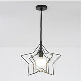 Modern Star Shaped Metal Pendant Lighting Geometric Celestial Chandelier for Dining Room and Bedroom