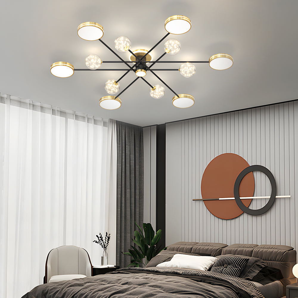Modern Starry Flower LED Ceiling Chandelier with Three Step Color Dimming