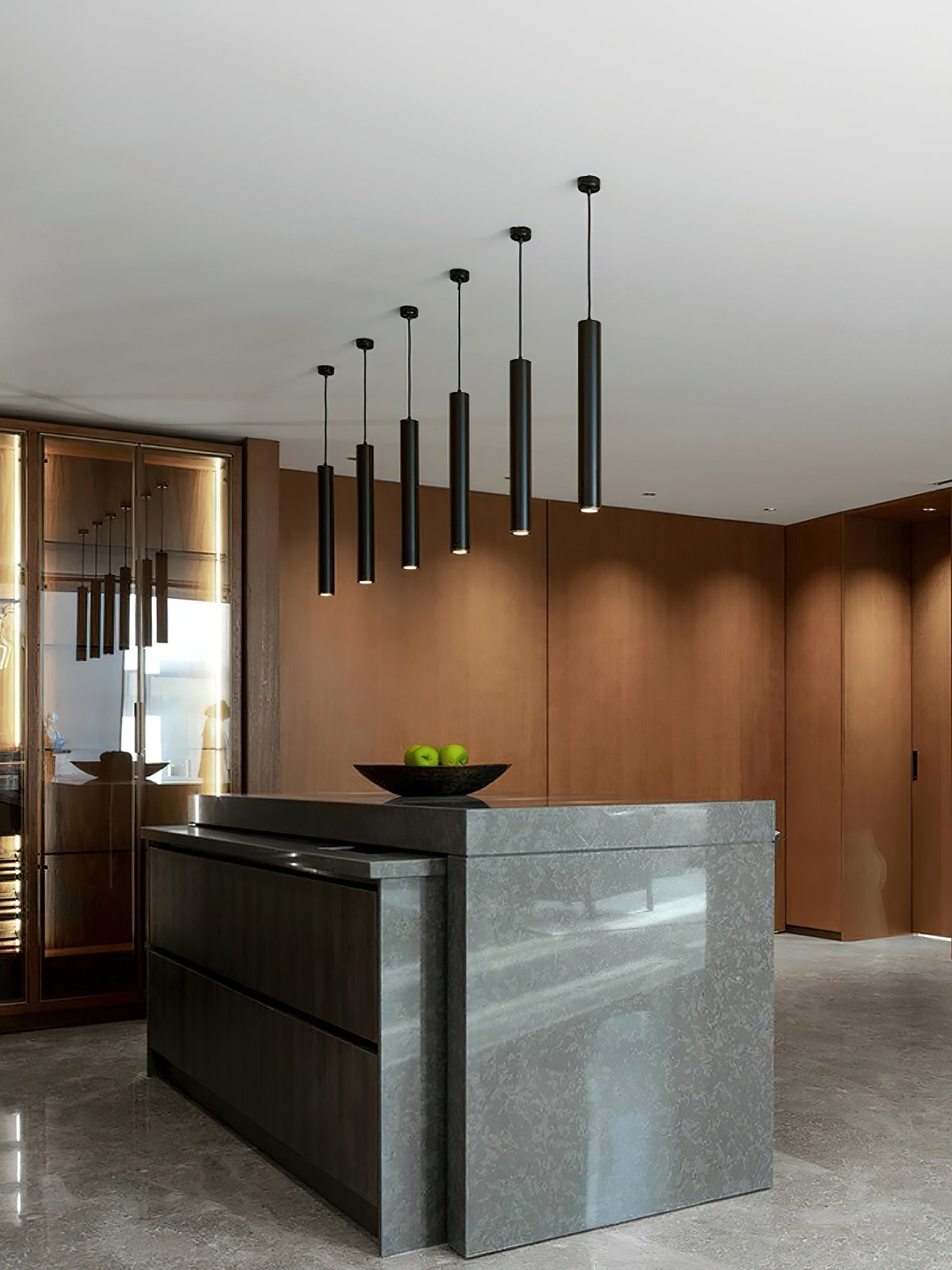 Modern Streamline Cylinder LED Pendant Light for Kitchen Island and Dining Room Minimalist Hanging Lamp