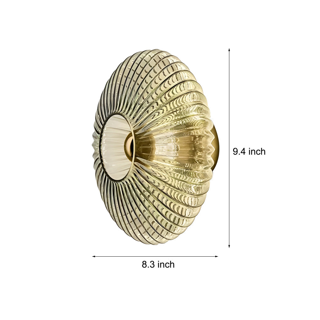 Modern Striped Glass Round Wall Sconce LED Lighting for Living Room Bedroom and Hallway Decor