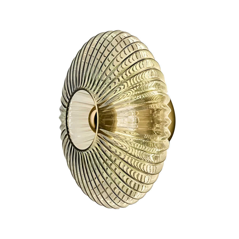 Modern Striped Glass Round Wall Sconce LED Lighting for Living Room Bedroom and Hallway Decor