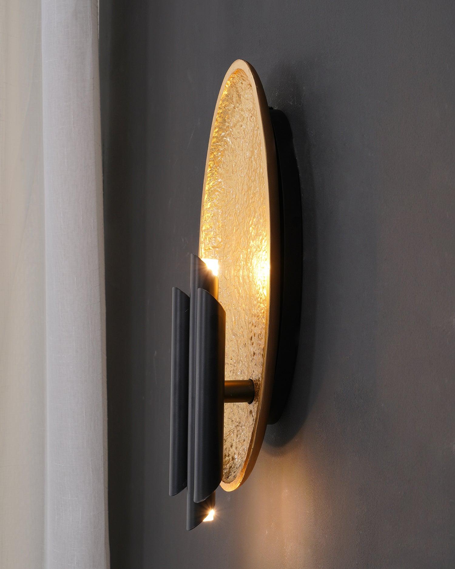 Modern Structured Metal Bracket Wall Sconce for Bedroom and Bathroom Lighting
