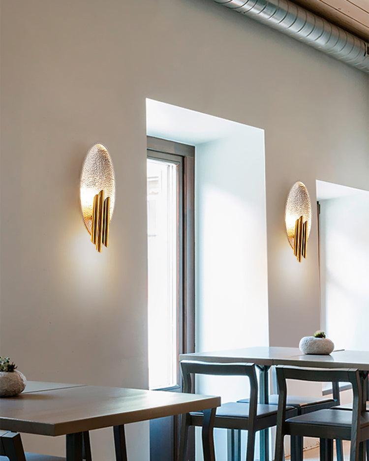 Modern Structured Metal Bracket Wall Sconce for Bedroom and Bathroom Lighting