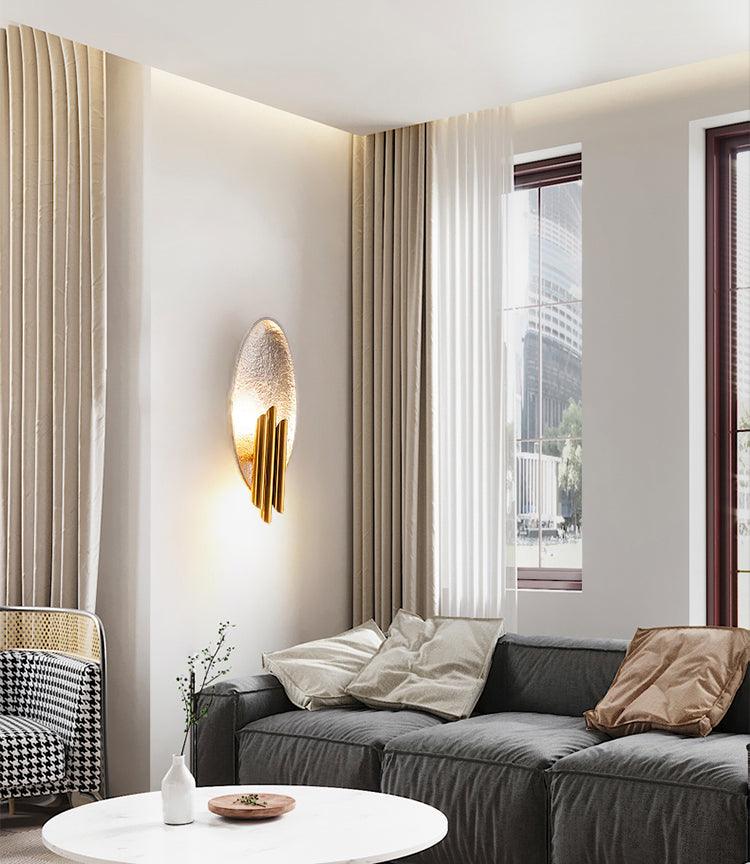 Modern Structured Metal Bracket Wall Sconce for Bedroom and Bathroom Lighting