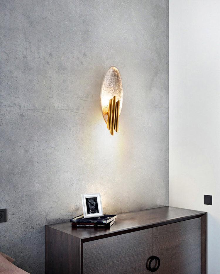 Modern Structured Metal Bracket Wall Sconce for Bedroom and Bathroom Lighting