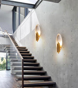 Modern Structured Metal Bracket Wall Sconce for Bedroom and Bathroom Lighting