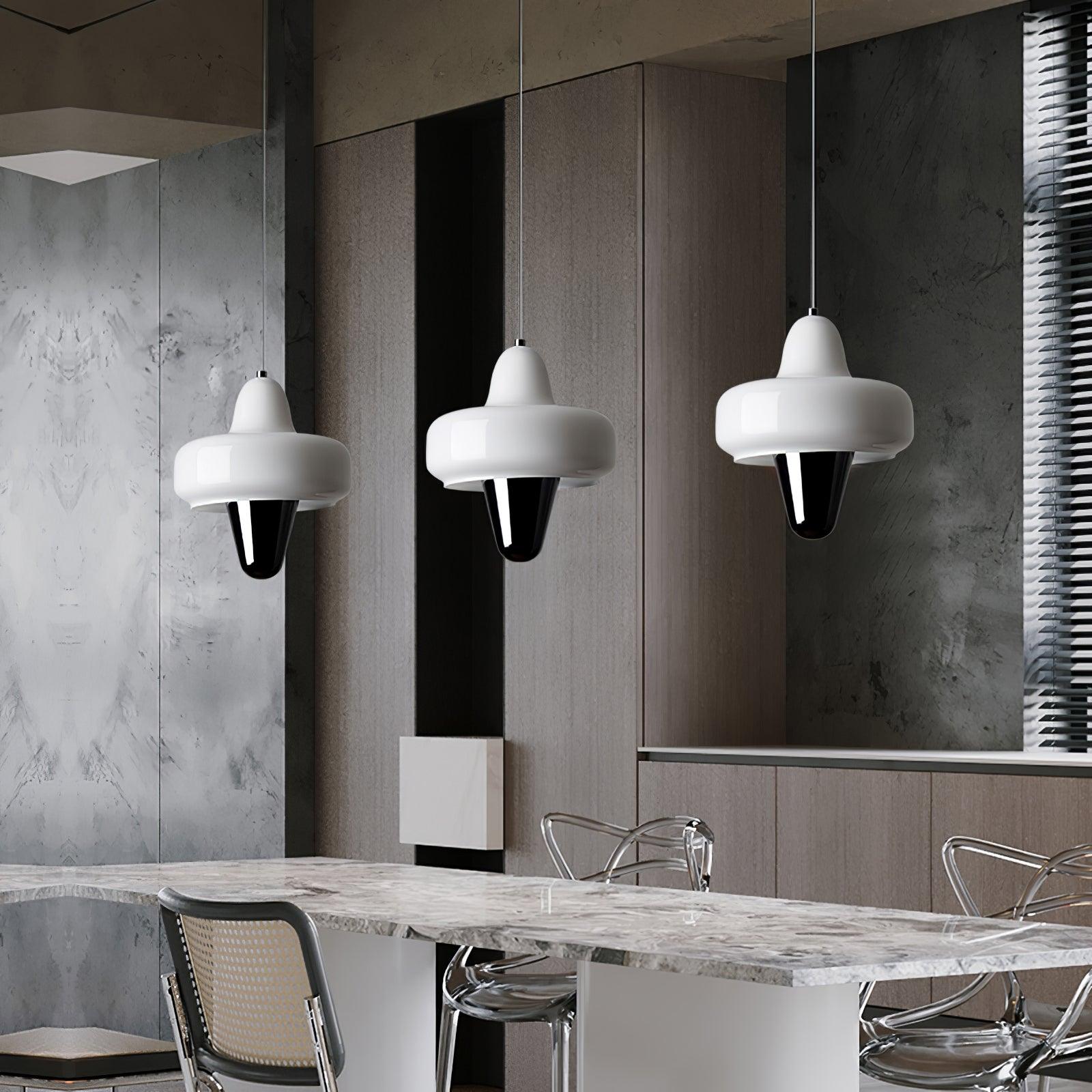 Modern Swan Glass Pendant Light with Ballerina Inspired Tutu Design and Chrome Finish