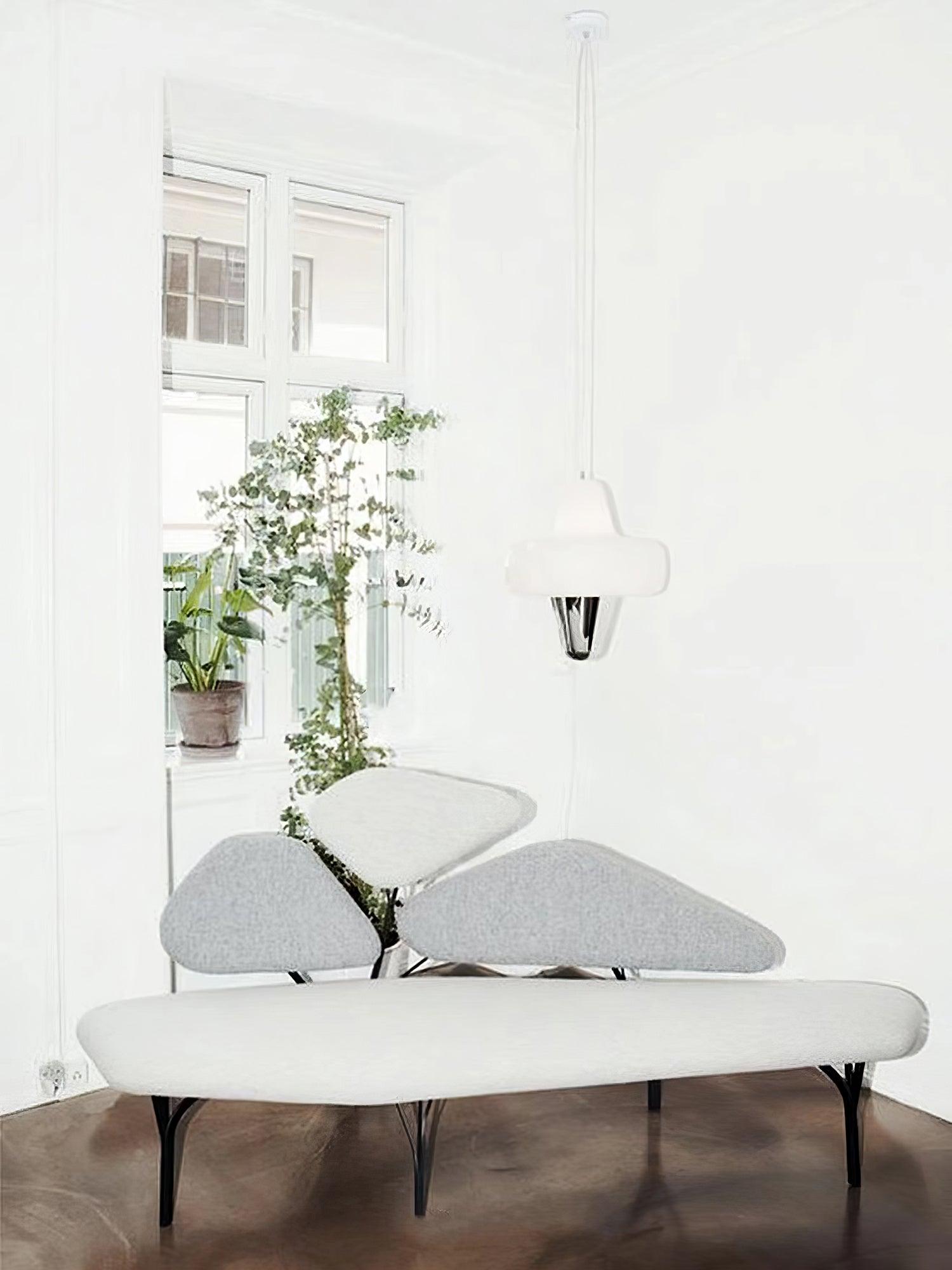 Modern Swan Glass Pendant Light with Ballerina Inspired Tutu Design and Chrome Finish
