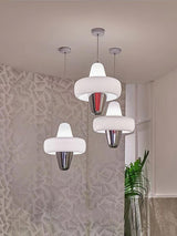 Modern Swan Glass Pendant Light with Ballerina Inspired Tutu Design and Chrome Finish