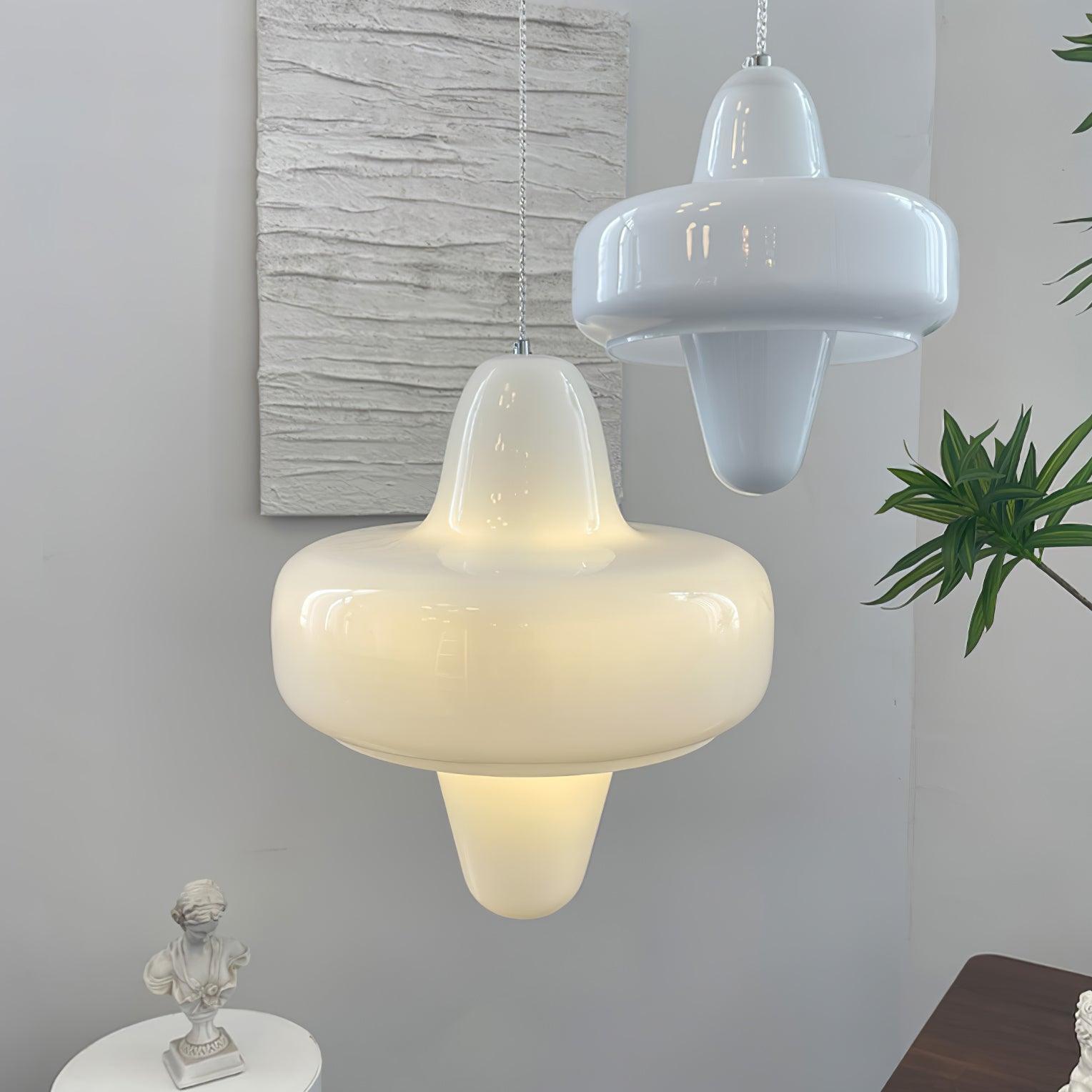 Modern Swan Glass Pendant Light with Ballerina Inspired Tutu Design and Chrome Finish