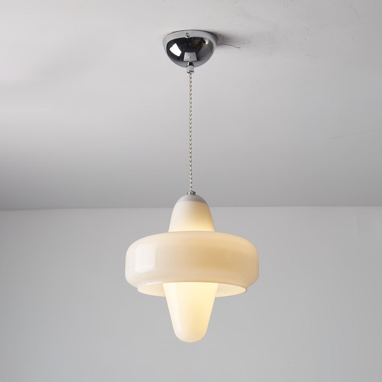 Modern Swan Glass Pendant Light with Ballerina Inspired Tutu Design and Chrome Finish