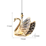 Modern Swan LED Pendant Light Zinc Alloy and Acrylic Hanging Lamp for Bedroom Dining Room