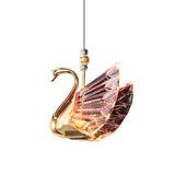 Modern Swan LED Pendant Light Zinc Alloy and Acrylic Hanging Lamp for Bedroom Dining Room