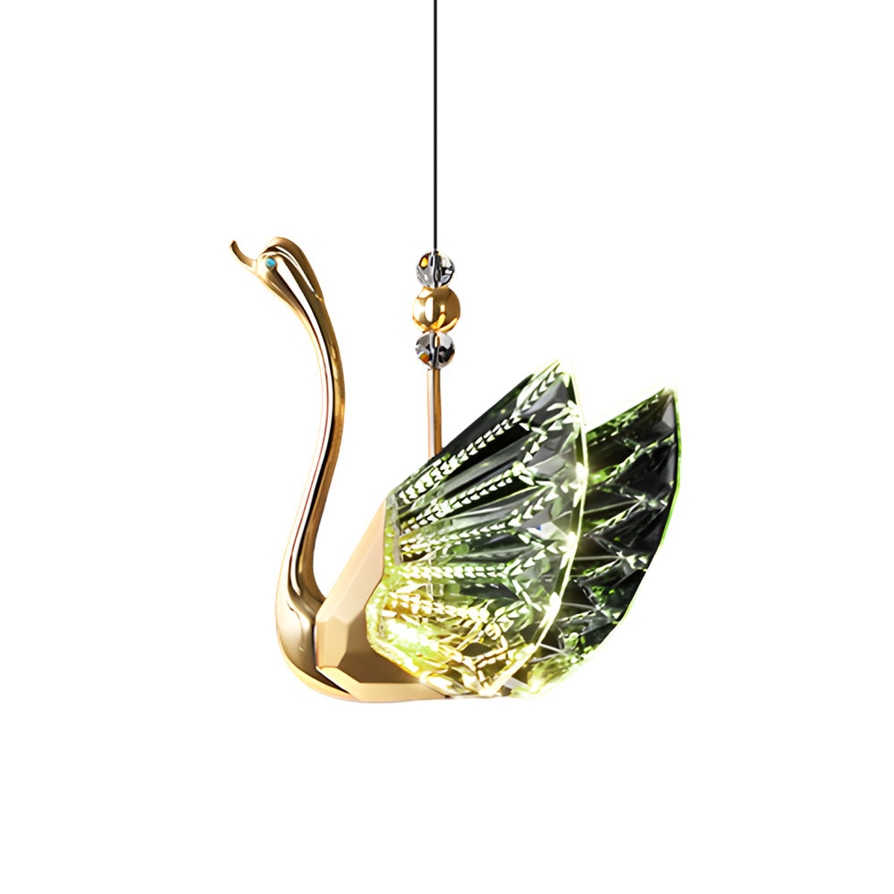 Modern Swan LED Pendant Light Zinc Alloy and Acrylic Hanging Lamp for Bedroom Dining Room