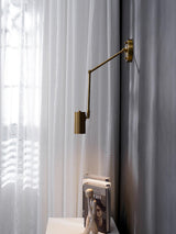 Modern Swing Arm LED Wall Sconce Adjustable Bedside Reading Lamp in Black or Gold