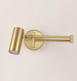 Modern Swing Arm LED Wall Sconce Adjustable Bedside Reading Lamp in Black or Gold